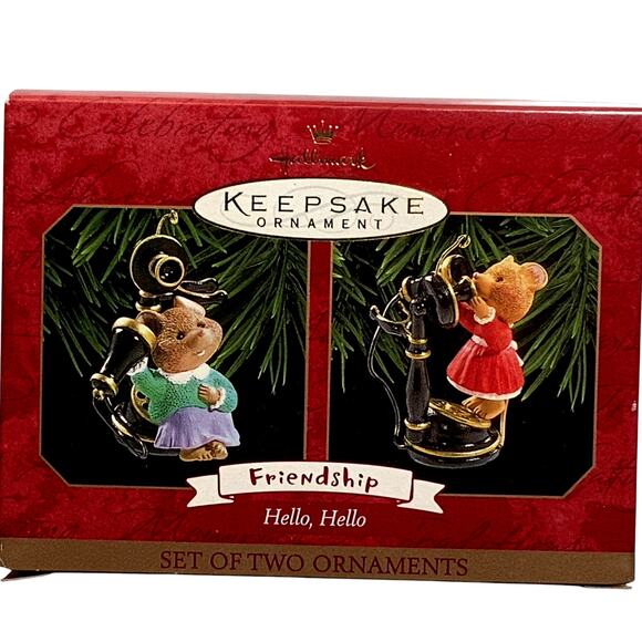 2PK Hallmark 1999 Keepsake Ornaments, Friendship Hello Hello MPN: QX6777 / 06777 - Picture 1 of 14
